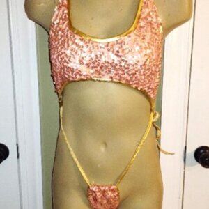 Exotic Dancer Stripper Wear 1 piece sequin slider